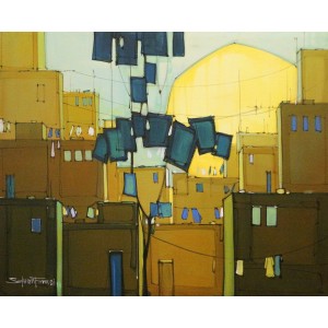 Salman Farooqi, 24 x 30 Inch, Acrylic on Canvas, Cityscape Painting-AC-SF-152